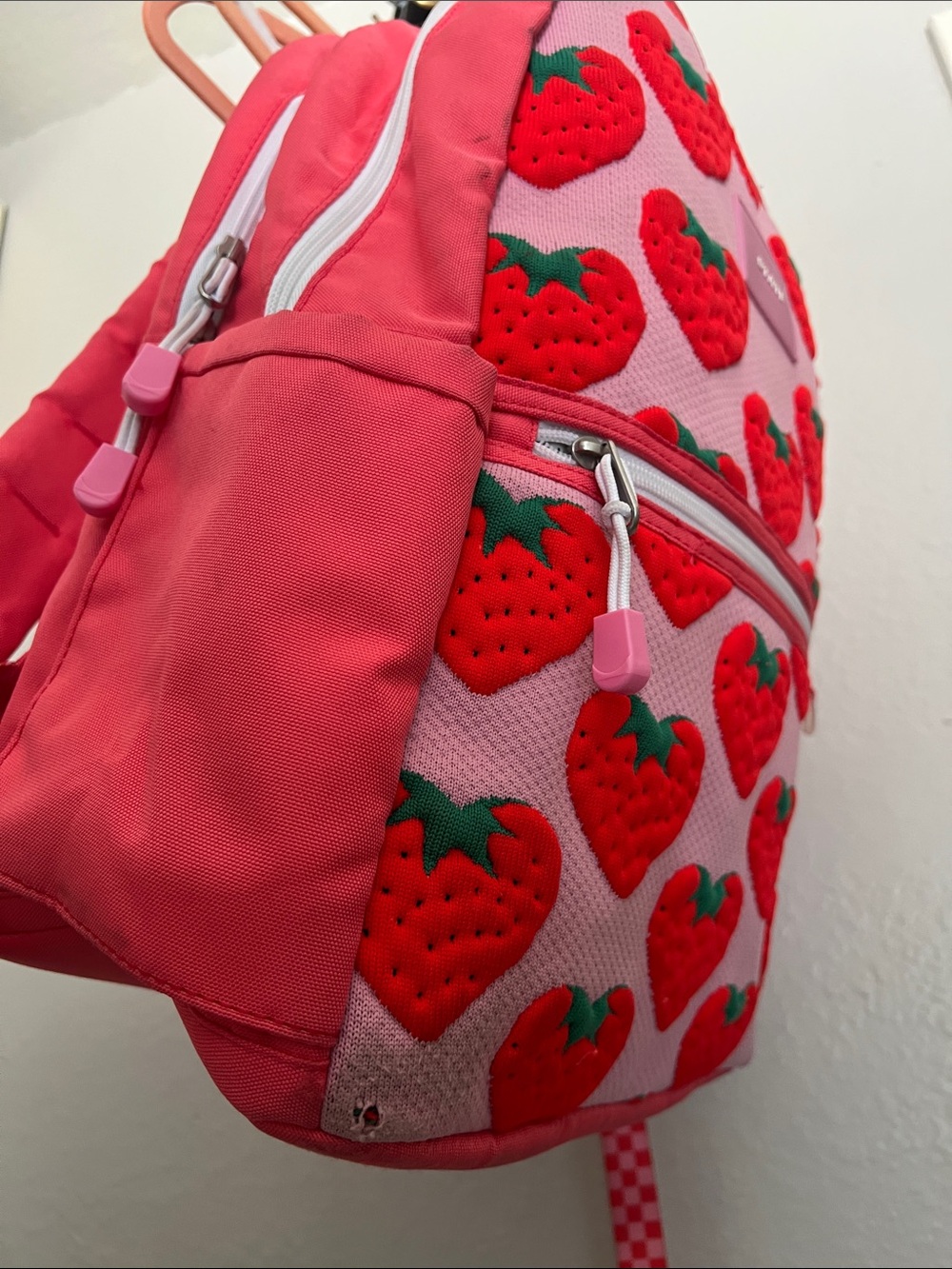 STATE Kane Pink Strawberry Heart Backpack - Double Pocket - Picture 6 of 6